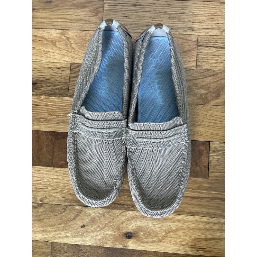 Rothy's The Driver Womens Size 9 US Neutral Beige Knit Slip On Loafers Shoe - Picture 2 of 9